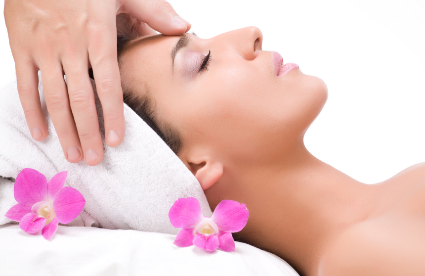 Lovely lady in massage salon